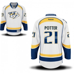 Corey Potter Reebok Nashville Predators Premier White Away Jersey