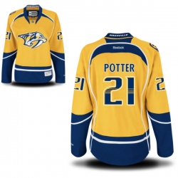 Corey Potter Women's Reebok Nashville Predators Premier Gold Home Jersey