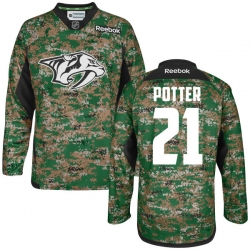 Corey Potter Youth Reebok Nashville Predators Authentic Camo Digital Veteran's Day Practice Jersey