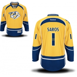 Juuse Saros Reebok Nashville Predators Authentic Gold Home Jersey