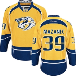 Marek Mazanec Reebok Nashville Predators Authentic Gold Home NHL Jersey
