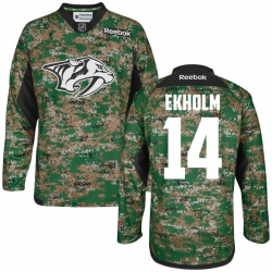 Mattias Ekholm Reebok Nashville Predators Premier Camo Digital Veteran's Day Practice Jersey