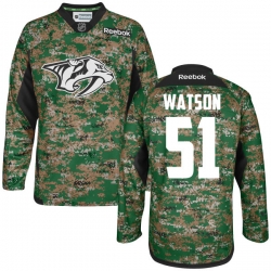 Austin Watson Reebok Nashville Predators Premier Camo Digital Veteran's Day Practice Jersey