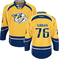 P.K Subban Reebok Nashville Predators Authentic Gold Home NHL Jersey