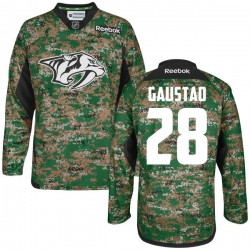 Paul Gaustad Reebok Nashville Predators Premier Camo Digital Veteran's Day Practice Jersey