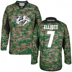 Stefan Elliott Reebok Nashville Predators Premier Camo Digital Veteran's Day Practice Jersey