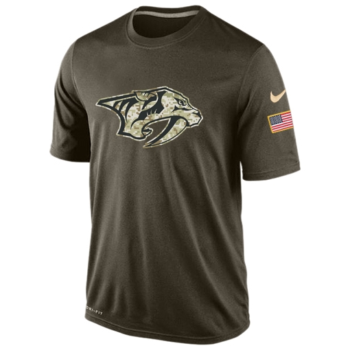 NHL Nashville Predators Nike Olive Salute To Service KO Performance Dri-FIT T-Shirt