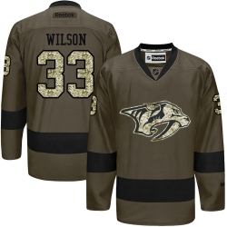 Colin Wilson Adidas Nashville Predators Authentic Green Salute to ServiceNHL Jersey