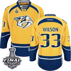 Colin Wilson Reebok Nashville Predators Premier Gold Home 2017 Stanley Cup Final NHL Jersey