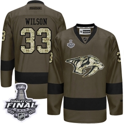 Colin Wilson Reebok Nashville Predators Premier Green Salute to Service 2017 Stanley Cup Final NHL Jersey