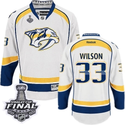 Colin Wilson Reebok Nashville Predators Premier White Away 2017 Stanley Cup Final NHL Jersey