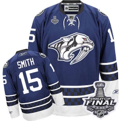 Craig Smith Reebok Nashville Predators Authentic Blue Third 2017 Stanley Cup Final NHL Jersey