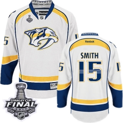 Craig Smith Reebok Nashville Predators Authentic White Away 2017 Stanley Cup Final NHL Jersey