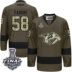 Dante Fabbro Reebok Nashville Predators Authentic Green Salute to Service 2017 Stanley Cup Final NHL Jersey