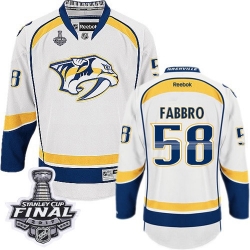 Dante Fabbro Reebok Nashville Predators Authentic White Away 2017 Stanley Cup Final NHL Jersey