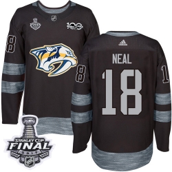 James Neal Adidas Nashville Predators Authentic Black 1917-2017 100th Anniversary 2017 Stanley Cup Final NHL Jersey