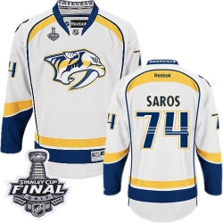 Juuse Saros Reebok Nashville Predators Authentic White Away 2017 Stanley Cup Final NHL Jersey