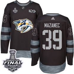 Marek Mazanec Adidas Nashville Predators Premier Black 1917-2017 100th Anniversary 2017 Stanley Cup Final NHL Jersey
