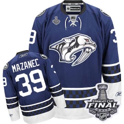 Marek Mazanec Reebok Nashville Predators Authentic Blue Third 2017 Stanley Cup Final NHL Jersey