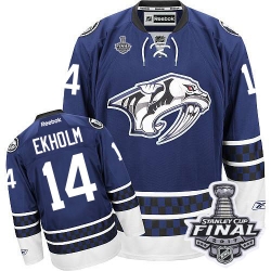 Mattias Ekholm Reebok Nashville Predators Authentic Blue Third 2017 Stanley Cup Final NHL Jersey