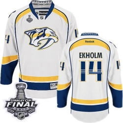 Mattias Ekholm Reebok Nashville Predators Authentic White Away 2017 Stanley Cup Final NHL Jersey