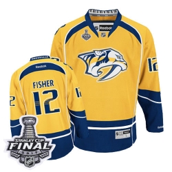 Mike Fisher Reebok Nashville Predators Authentic Gold Home 2017 Stanley Cup Final NHL Jersey