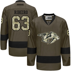 Mike Ribeiro Adidas Nashville Predators Authentic Green Salute to ServiceNHL Jersey