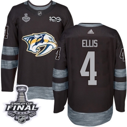 Ryan Ellis Adidas Nashville Predators Authentic Black 1917-2017 100th Anniversary 2017 Stanley Cup Final NHL Jersey