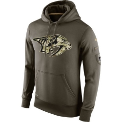 NHL Nashville Predators Nike Olive Salute To Service KO Performance Hoodie