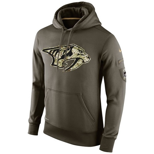NHL Nashville Predators Nike Olive Salute To Service KO Performance Hoodie