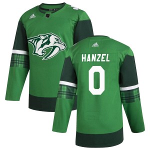 Jeremy Hanzel Youth Adidas Nashville Predators Authentic Green 2020 St. Patrick's Day Jersey