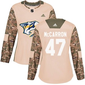 Michael McCarron Women's Adidas Nashville Predators Authentic Camo Veterans Day Practice Jersey