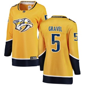 Kevin Gravel Women's Fanatics Branded Nashville Predators Breakaway Yellow Home Jersey