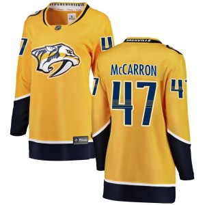 Michael McCarron Women's Fanatics Branded Nashville Predators Breakaway Yellow Home Jersey