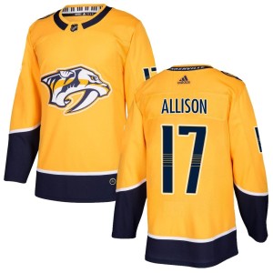 Wade Allison Youth Adidas Nashville Predators Authentic Gold Home Jersey