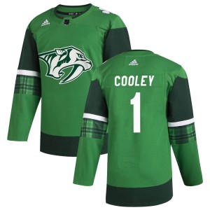Devin Cooley Men's Adidas Nashville Predators Authentic Green 2020 St. Patrick's Day Jersey
