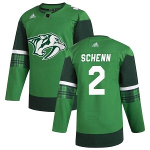 Luke Schenn Men's Adidas Nashville Predators Authentic Green 2020 St. Patrick's Day Jersey