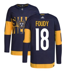 Liam Foudy Youth Adidas Nashville Predators Authentic Navy 2022 Stadium Series Primegreen Jersey
