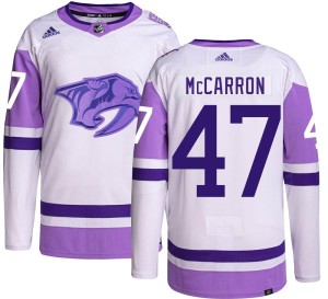 Michael McCarron Men's Adidas Nashville Predators Authentic Hockey Fights Cancer Jersey
