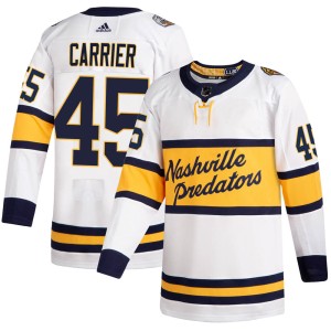 Alexandre Carrier Youth Adidas Nashville Predators Authentic White 2020 Winter Classic Player Jersey