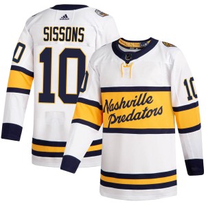 Colton Sissons Youth Adidas Nashville Predators Authentic White 2020 Winter Classic Jersey