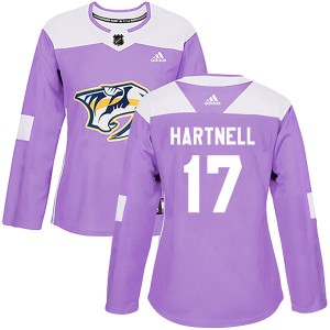 Scott Hartnell Women's Adidas Nashville Predators Authentic Purple Fights Cancer Practice Jersey