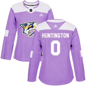 Jimmy Huntington Women's Adidas Nashville Predators Authentic Purple Fights Cancer Practice Jersey