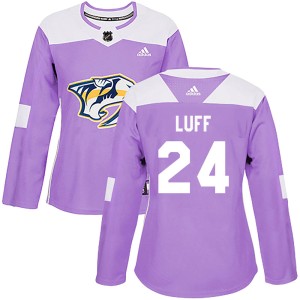 Matt Luff Women's Adidas Nashville Predators Authentic Purple Fights Cancer Practice Jersey