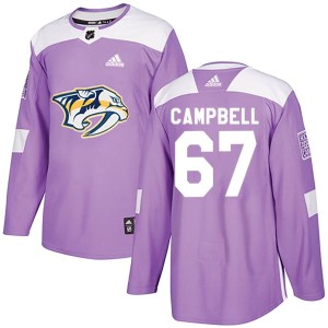 Alexander Campbell Men's Adidas Nashville Predators Authentic Purple Fights Cancer Practice Jersey
