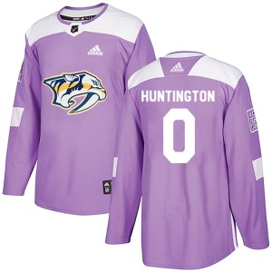 Jimmy Huntington Men's Adidas Nashville Predators Authentic Purple Fights Cancer Practice Jersey