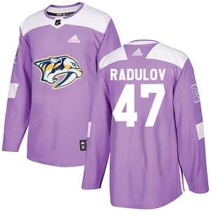 Alexander Radulov Men's Adidas Nashville Predators Authentic Purple Fights Cancer Practice Jersey