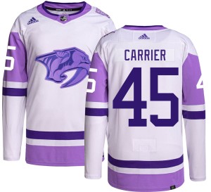 Alexandre Carrier Youth Adidas Nashville Predators Authentic Hockey Fights Cancer Jersey