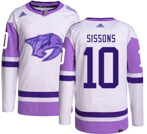 Colton Sissons Youth Adidas Nashville Predators Authentic Hockey Fights Cancer Jersey