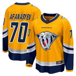 Egor Afanasyev Men's Fanatics Branded Nashville Predators Breakaway Yellow Special Edition 2.0 Jersey